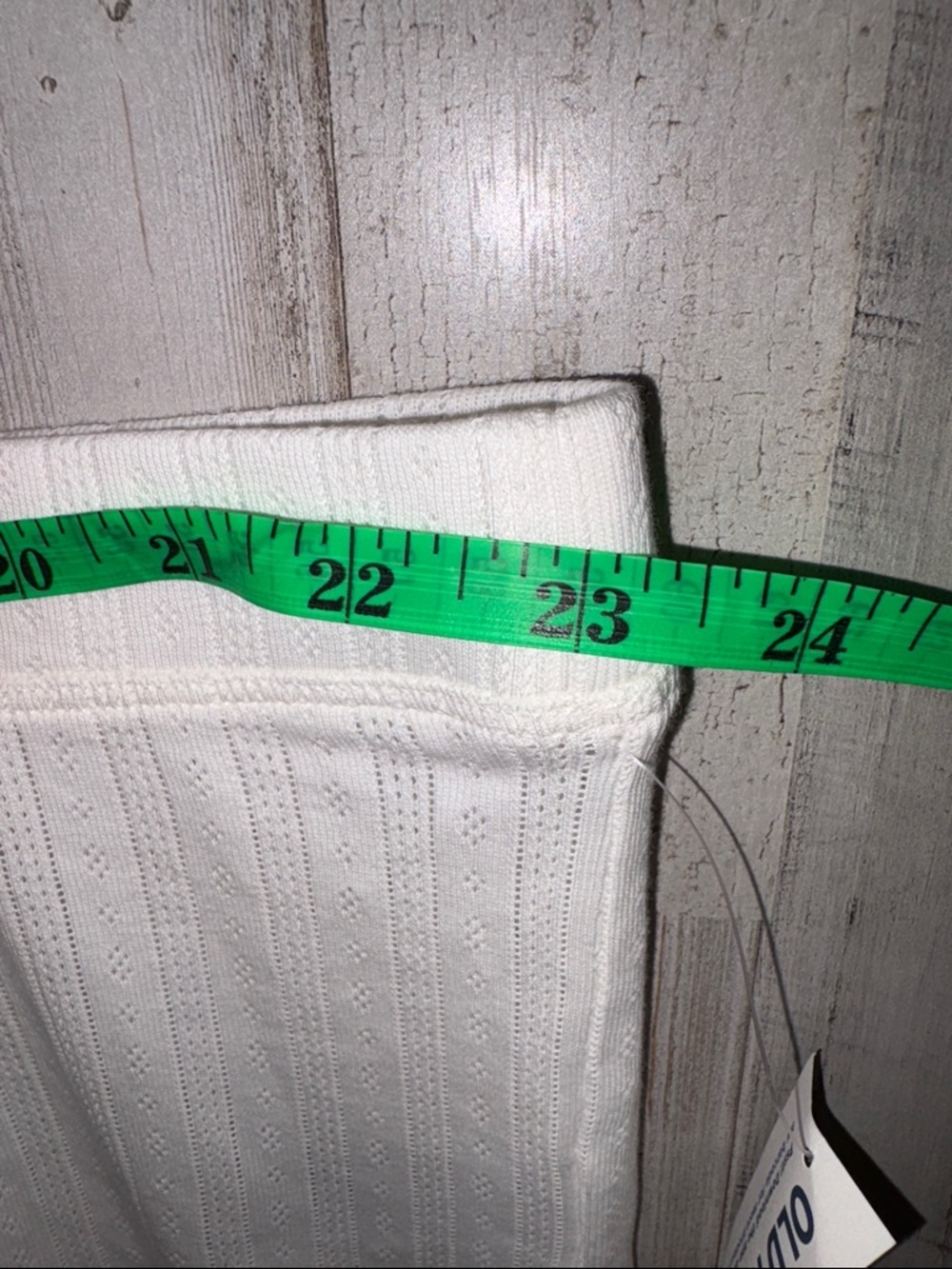 Old Navy High Waisted Pointtelle Knit Lettuce Hem Crop Lounge Pants in Cream 3X - Picture 5 of 13